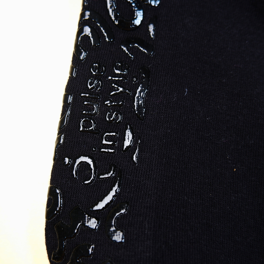 Black Ribbed Crew Socks