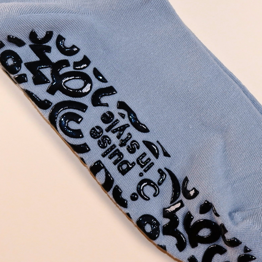 Grey Ribbed Crew Socks