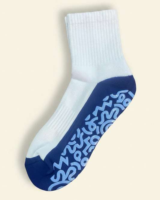 White Socks with Blue Sole School socks